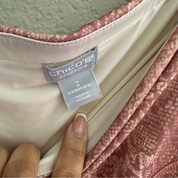 Chico's Pink  Leggings Zenergy So Slimming Python Pocket Leggings Dogwood Sz 14 - Picture 7 of 9